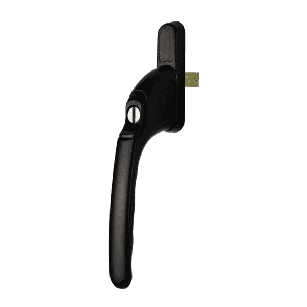 Winlock 0140-00-7 raamkruk recht model, afsluitbaar met sleutel, met een afwijkende krukstift van 7 x 30 mm.