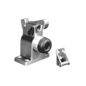 JNF deurstopper heavy duty met haak en absorver, RVS-geborsteld