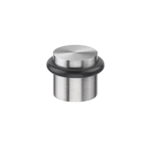JNF Vloerbuffer rond met rubber ring hoog 23mm, RVS-geborsteld
