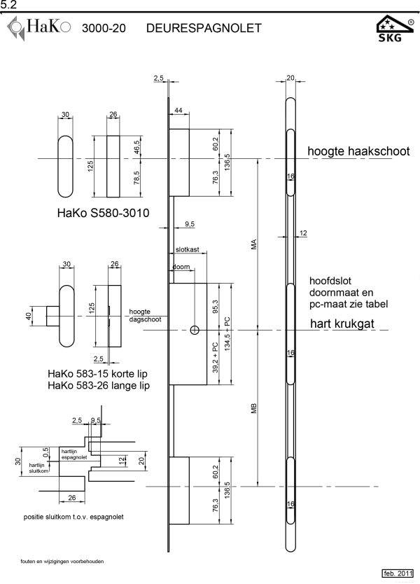 Hako 3000-20-1950 meerpuntsluiting, 55/72, SKG***, cilinderbediend-2802