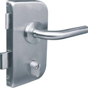 JNF glasdeur dag en nacht cilinder slot, rechts, glasdikte 8 tot 10 mm, inclusief deurkruk-0