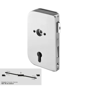 JNF serie 3200 Glasdeur d+n cilinder slot Din rechts, RVS-geborsteld
