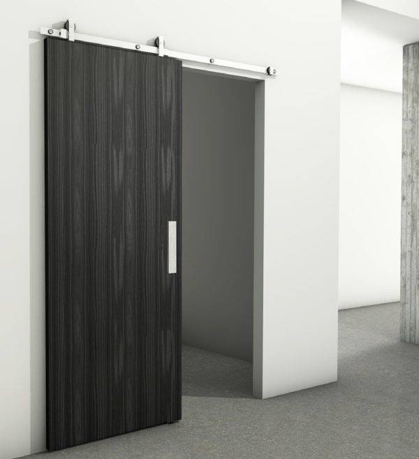 JNF Charriot schuifdeurrail set voor houten deur, 170 cm, RVS look-3081
