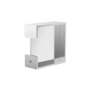 JNF 16.301.35 Schuifdeurkom dubbelzijdig vierkant 100x100x35mm, RVS-geborsteld