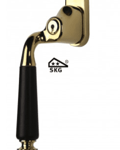 Bonomi XSJ421E/00S, raamkruk serie Noveau afsluitbaar verkropt links SKG 2 ster. Messing-ongelakt/ebben