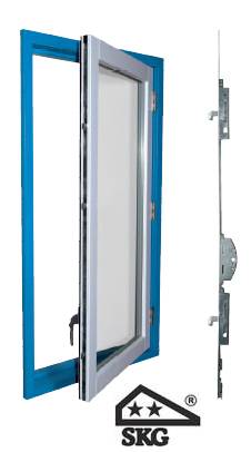 Habo inbouw raam espagnolet SKG** krukgat hoogte 400 mm, doormaat 33 mm lengte voorplaat 1000 mm, SKG**, inkortbaar tot 800 mm, met 2 haakschoten-0