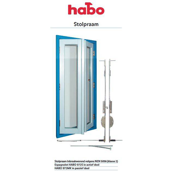 Habo stolpraamstel espagnolet 972SP/972MKP SKG**, voor een raamhoogte van 968 tot 1200 mm compleet met sluitpotten en remuitzetters-0