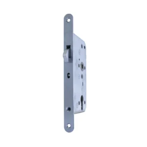 Mauer 3235P project schuifdeurcilinderslot zelfsluitende haak hoot ronde RVS voorplaat 235x20mm