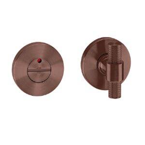 JNF IN.04.266, Vrij en bezet garnituur, serie Watch Stout rond rozet 50mm, RVS titanium-chocolat
