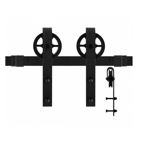 GPF Teho schuifdeur rail set met hangrollen, lengte rail 183 cm-0