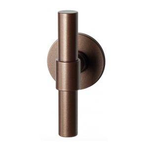 Anastasius Hipi Deux T model 16 mm deurkruk met rond rozet, RVS-Bronze-Blend