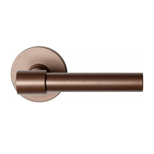 Anastasius Hipi Deux+ L model 20 mm deurkruk met rond rozet, RVS-Bronze-Blend