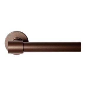Anastasius Hipi Deux+ L model 20 mm deurkruk extra lang, met rond rozet, RVS-Bronze-Blend