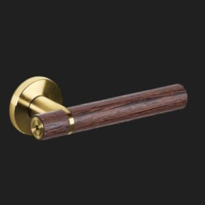 JNF serie 418 Wenge Deurkruk L model op rozet, Titanium Gold