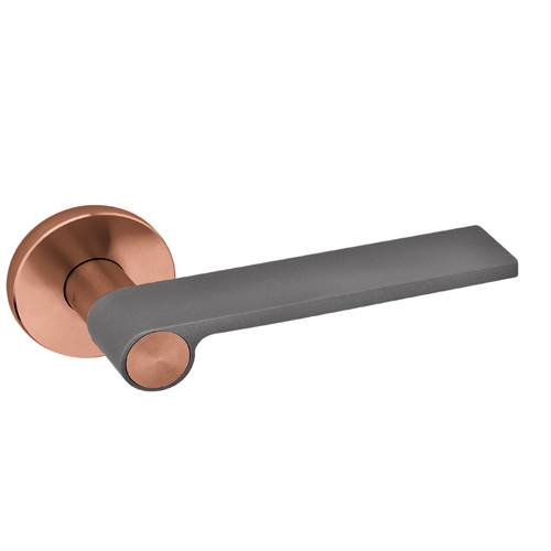 JNF IN.00.315, deurkruk model OUTLINE, Jet ( RVS glas gestraald) Titanium Copper-0
