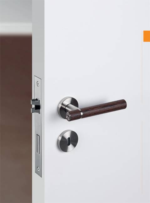 JNF IN.00.418, deurkruk L model WENGE. RVS Titanium Chocolat-11462