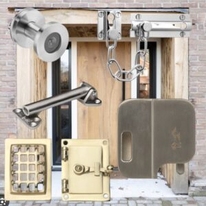 Deurspion, deurketting, kierstandhouders, ventilatieplaat en deurluikjes
