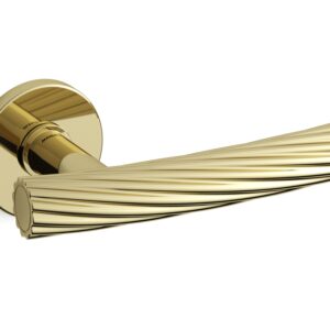Mandelli 1731 Fusilla serie deurkruk op rozet, messing gepolijst