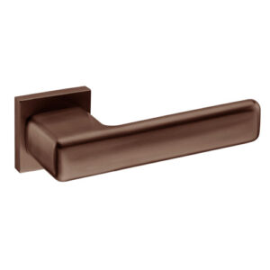JNF Osaka serie deurkrukken model 345, met vierkant rozet, Titanium-Chocolat