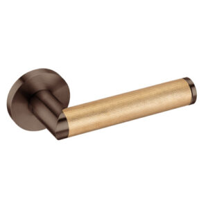 JNF Link Brass Diamond Cut deurkruk model 450, Titanium-Chocolat greep Brass Diamond Cut