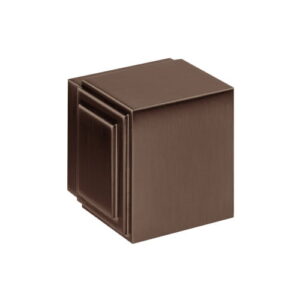 JNF collectie Art Deco knopkruk met vierkant rozet, Titanium-Chocolat