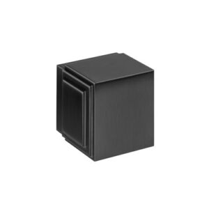 JNF collectie Art Deco knopkruk met vierkant rozet, Titanium-Black