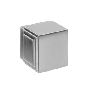 JNF collectie Art Deco knopkruk met vierkant rozet, RVS-geborsteld