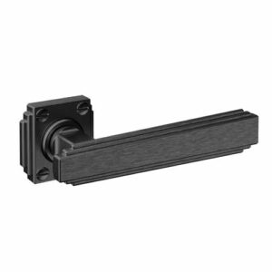 JNF collectie Art Deco deurkruk met vierkant rozet, Titanium-Black