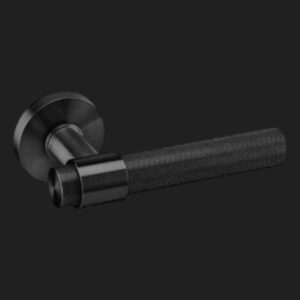 JNF serie Watch deurkrukken op ronde rozet, Titanium-Black
