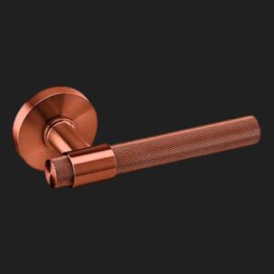 JNF serie Watch deurkrukken op ronde rozet, Titanium-Copper