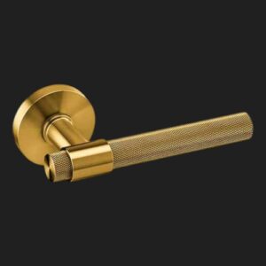 JNF serie Watch deurkrukken op ronde rozet, Titanium-Gold