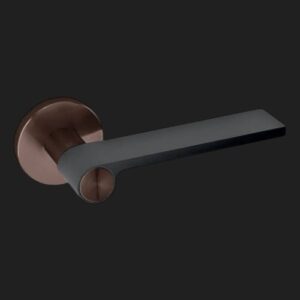 JNF serie Outline deurkrukken op rozet, Titanium Chocolat