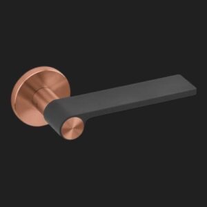 JNF serie Outline deurkrukken op rozet, Titanium Copper