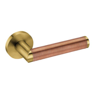JNF Link Copper Wire serie 406 deurkruk, met ronde rozet, Titanium-GoldCopper Wire