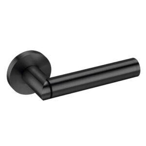 JNF Link Satin deurkruk 412, met ronde rozet, Titanium-Black