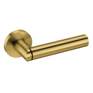 JNF Link Satin deurkruk 412, met ronde rozet, Titanium-Gold