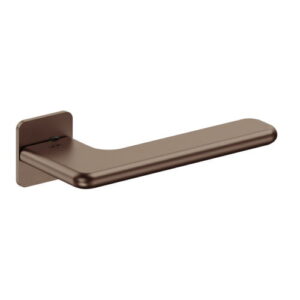 JNF Slim Rounded deurkruk 532.Q, met vierkant rozet, Titanium-Chocolat