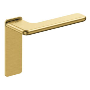 JNF Slim Rounded deurkruk 532.PR met kortschild rechthoekige Blind, Titanium-Gold