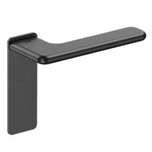 JNF Slim Rounded deurkruk 532.PR met kortschild rechthoekige Blind, Titanium-Black