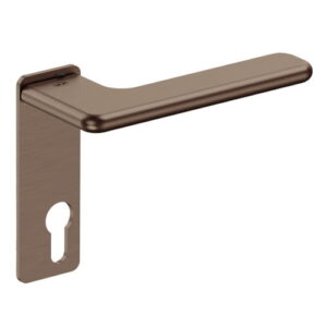 JNF Slim Rounded deurkruk 532.PR met kortschild rechthoekige PC 72, Titanium-Chocolat