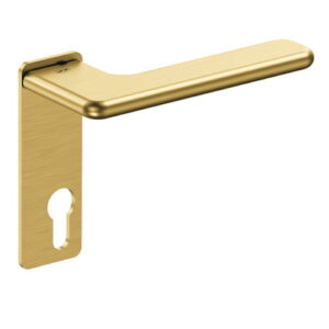 JNF Slim Rounded deurkruk 532.PR met kortschild rechthoekige PC 72, Titanium-Gold