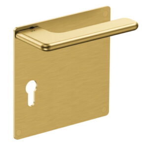 JNF Slim Rounded deurkruk 532.PQ met vierkant schild PC72, Titanium-Gold