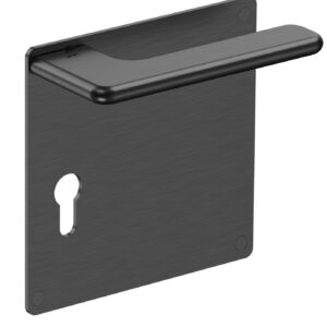 JNF Slim Rounded deurkruk 532.PQ met vierkant schild PC72, Titanium-Black