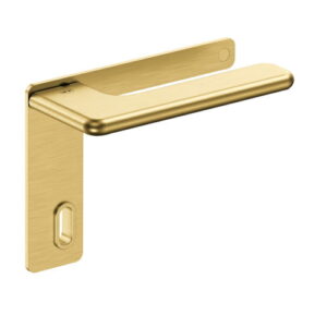 JNF Slim Rounded deurkruk 532.PL met kortschild sl 72, Titanium-Gold