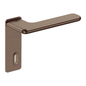 JNF Slim Rounded deurkruk 532.PR met kortschild rechthoekige SL 72, Titanium-Chocolat