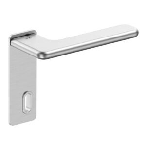 JNF Slim Rounded deurkruk 532.PR met kortschild rechthoekige SL 72, RVS