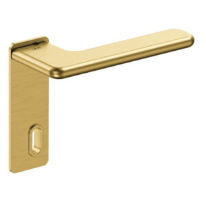 JNF Slim Rounded deurkruk 532.PR met kortschild rechthoekige SL 72, Titanium-Gold