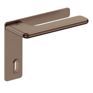 JNF Slim Rounded deurkruk 532.PL met kortschild sl 72, Titanium-Chocolat