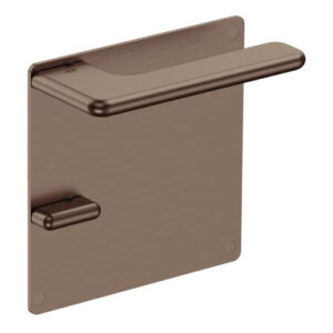 JNF Slim Rounded deurkruk 532.PQ met vierkant schild  V+B, Titanium-Chocolat