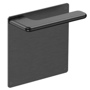 JNF Slim Rounded deurkruk 532.PQ met vierkant schild  Blind, Titanium-Black